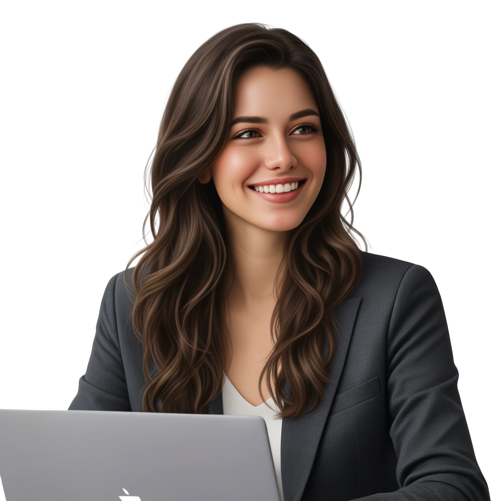 Business professional working on a laptop